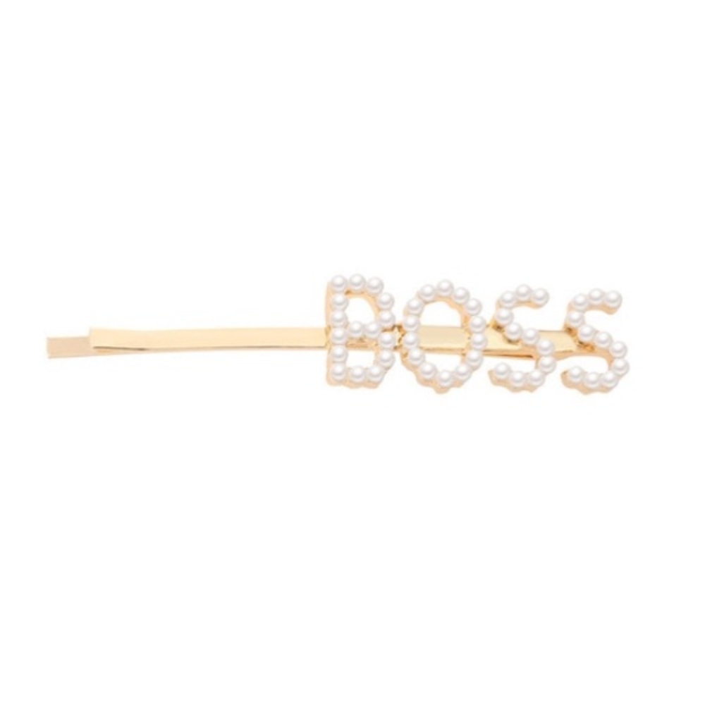 NEW Gold Pearl BOSS Hair Pin